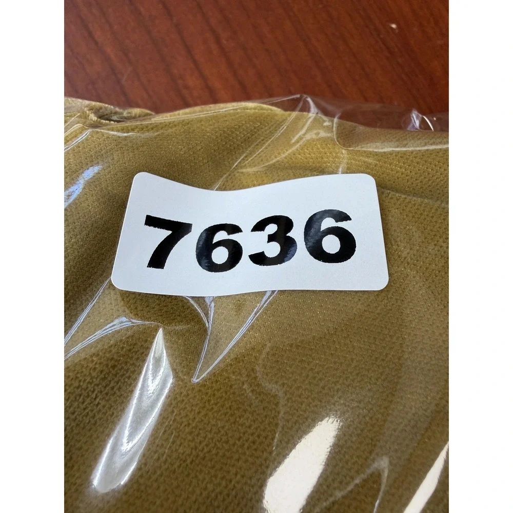 Free People Dress Womens Large Mustard Velvet Smocked Puff Sleeve Lace Up Back - Picture 15 of 15